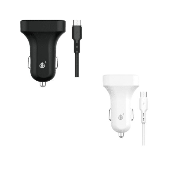 Car Charger With Micro Usb Cable , 2USB