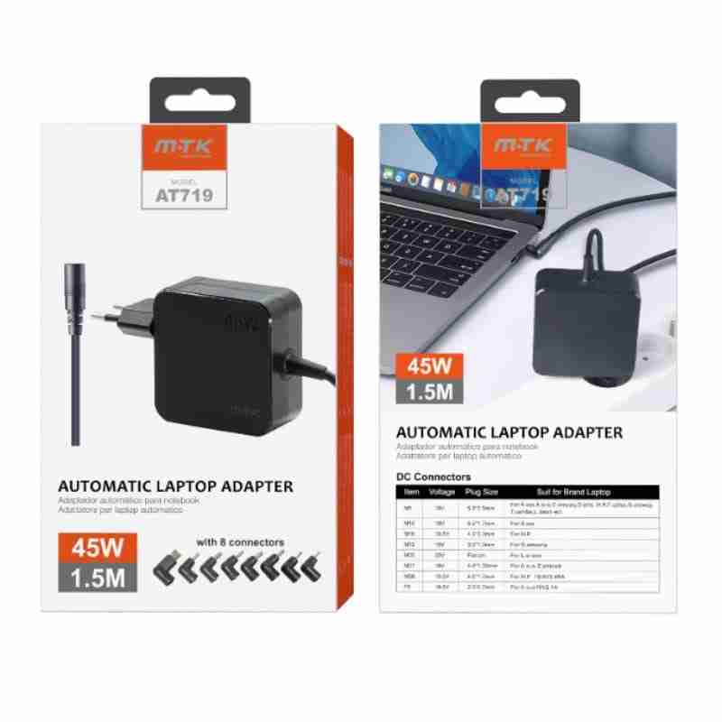Carregador de Portatil Universal Automatico 45W com 8 Conectores - Image 2