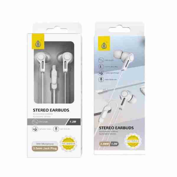 1.2m auriculares com microfone extra bass