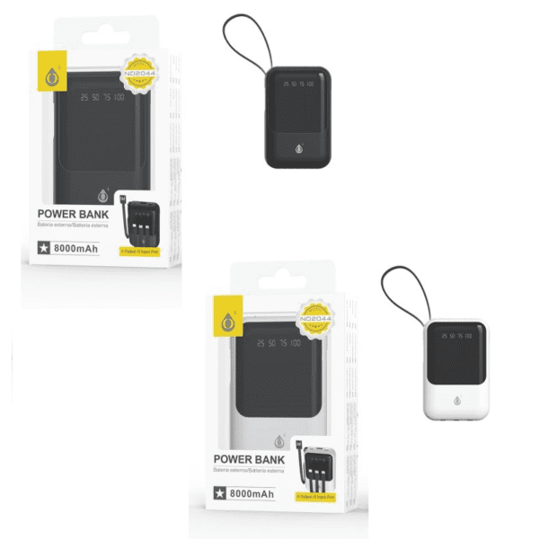8000mah Power Bank com cabo