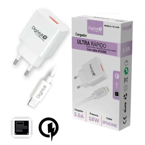 18W carregador com iPhone usb cabo