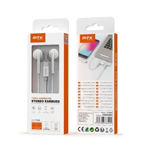 auriculares stereo usb tipo-c