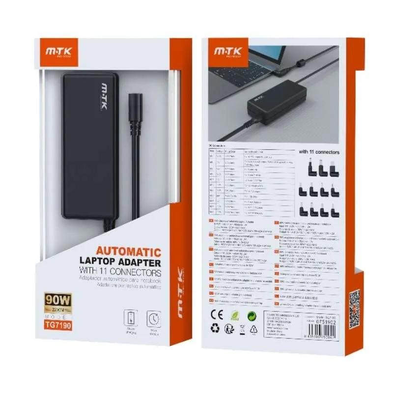 Carregador de Portatil Universal Automatico 90W com 11 Conectores
