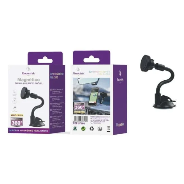 Suporte Magnético de Telemóvel para Carro com Ventosa
