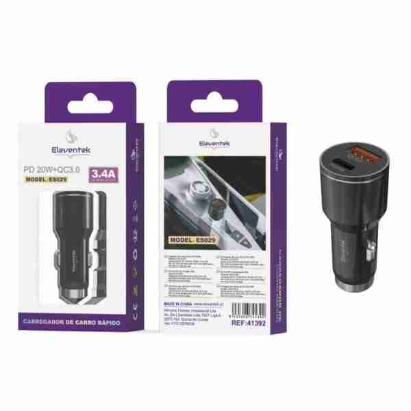 adaptador isqueiro USB-C carro