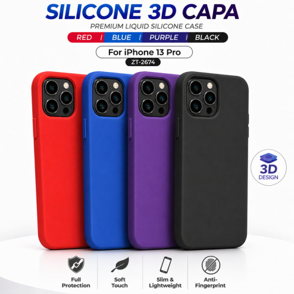 Silicone 3D Capa iPhone 13 Pro ZT-2674