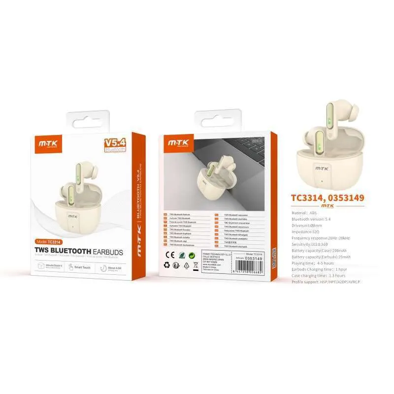 Auricular TWS Bluetooth V5.4