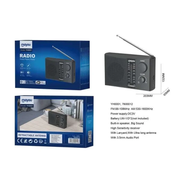 rádio portátil com antena