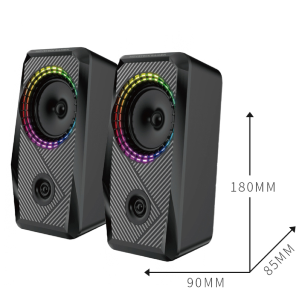 coluna gaming com luz rgb