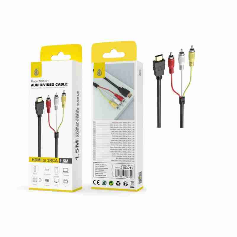 Cabo HDMI para 3RCA 1,5M