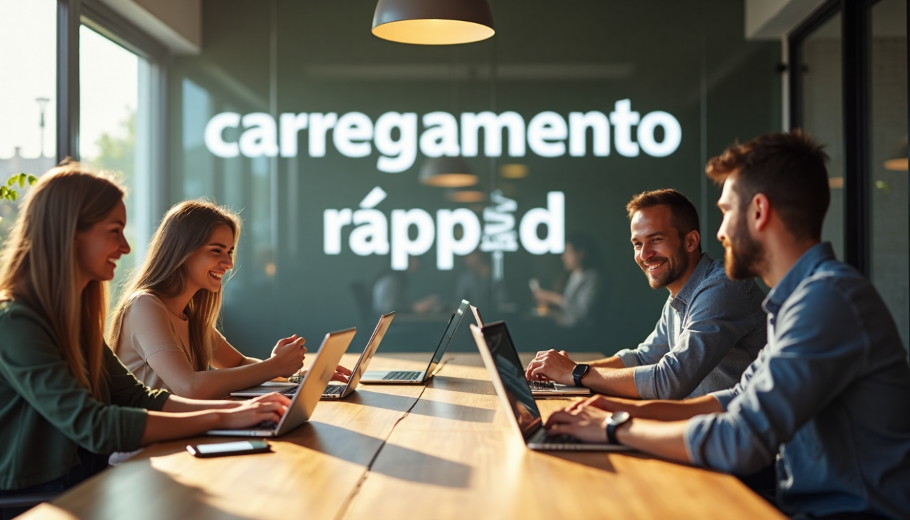 Professionals using fast charging in Portuguese coworking space