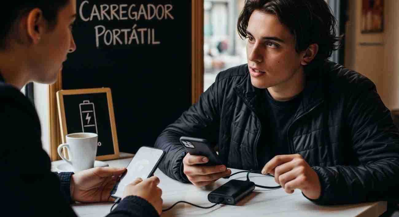 carregador portátil uso café