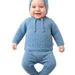 Conjunto malha perfurada bebé 3 peças  1-3 Meses | 3-6 Meses 0660b